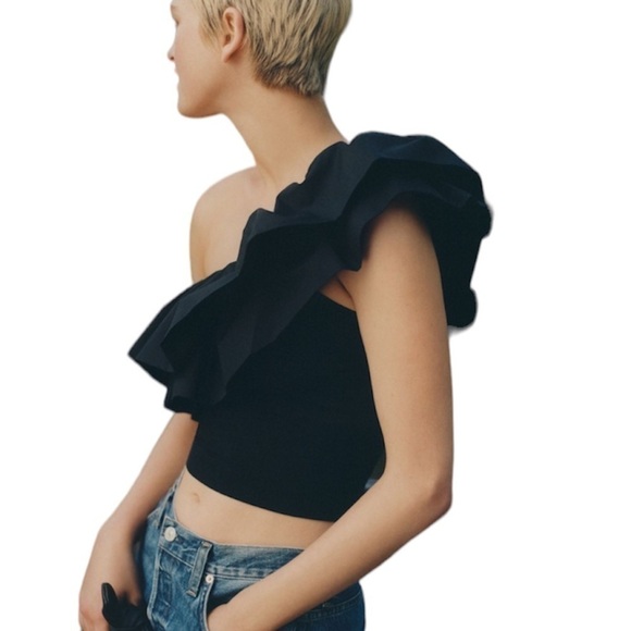 Anthropologie Sunday in Brooklyn Ruffled One-Shoulder Top - Picture 3 of 5